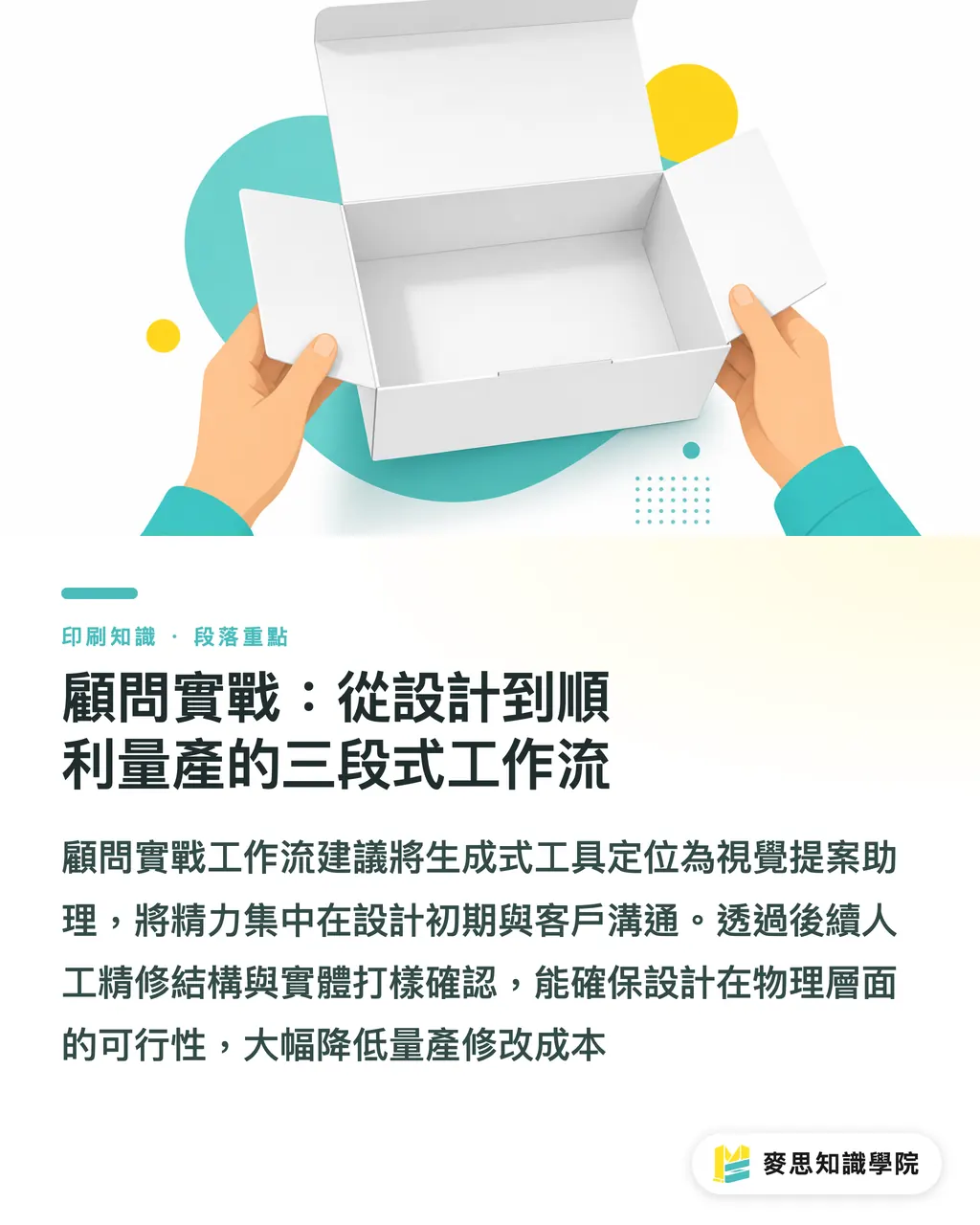 顧問實戰:從設計到順利量產的三段式工作流|AI能幫你畫紙盒刀模嗎?資深印刷顧問揭開包裝結構的真實邊界 段落重點