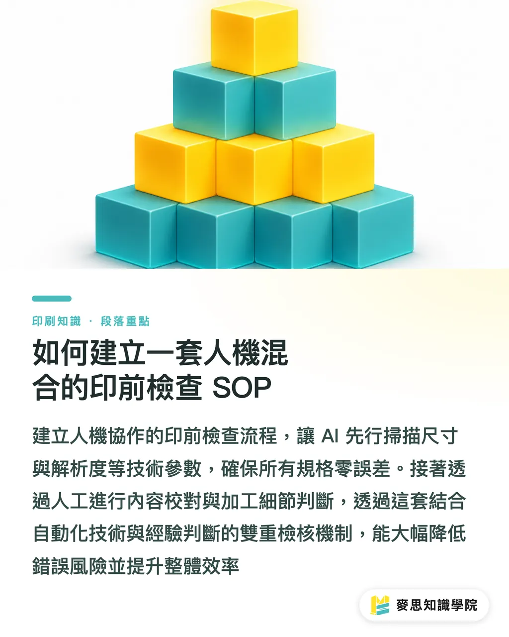 如何建立一套人機混合的印前檢查 SOP|AI 印前檢查能信嗎?資深顧問教你人機協作的避坑指南 段落重點