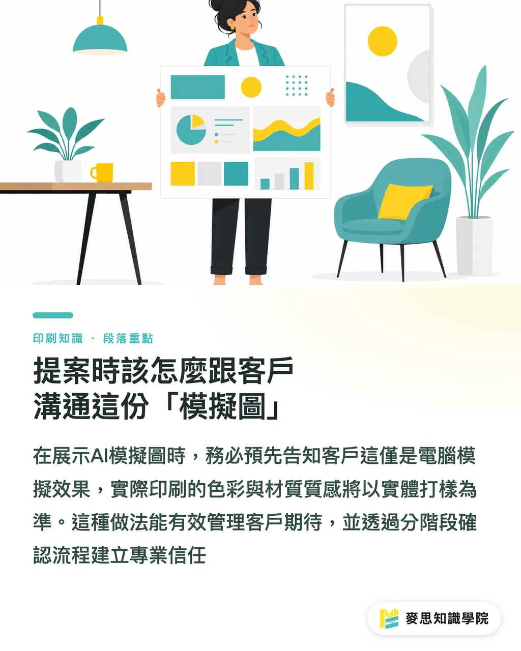 提案時該怎麼跟客戶溝通這份「模擬圖」｜告別實體打樣深淵：用AI模擬圖讓客戶秒點頭的提案實戰 段落重點