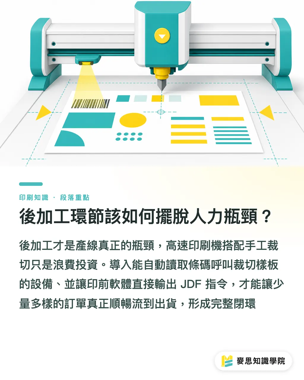 後加工環節該如何擺脫人力瓶頸?|自動化不是大廠專利:中小印刷廠切入轉型的三個務實節點 段落重點