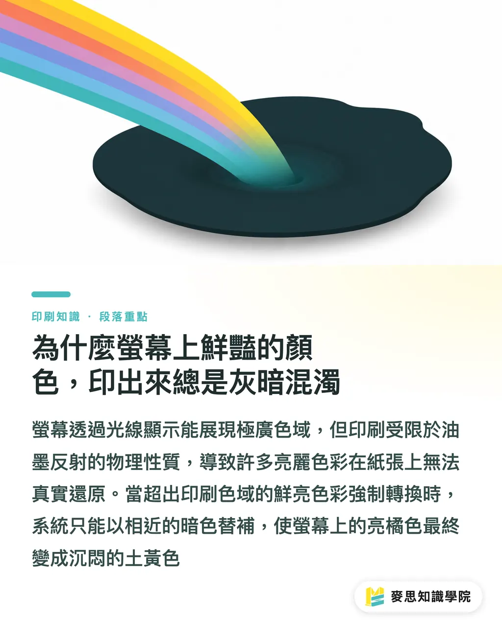 為什麼螢幕上鮮豔的顏色,印出來總是灰暗混濁|螢幕色總是印不準?資深顧問的 ICC 色彩管理實戰指南 段落重點