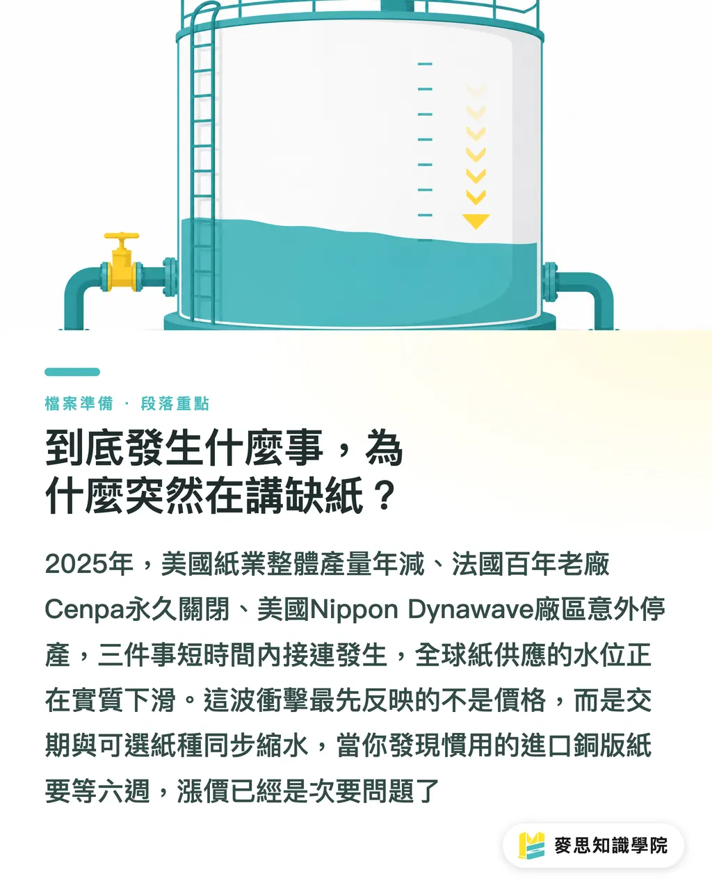 到底發生什麼事，為什麼突然在講缺紙？｜紙廠一個一個關，台灣印刷廠的料該怎麼備 段落重點