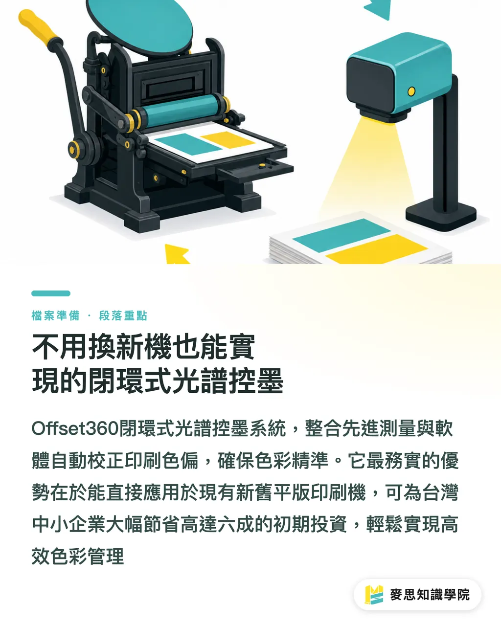 不用換新機也能實現的閉環式光譜控墨|缺工與偏色雙殺:解析 X-Rite Offset360 如何幫中小印刷廠無痛升級 段落重點